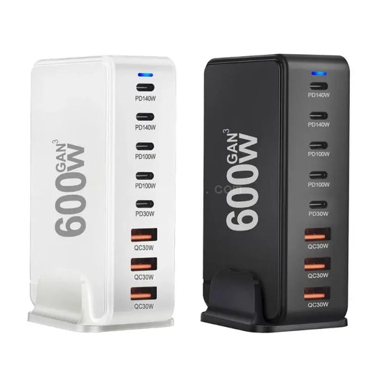 600W Stacja ładowania USB GaN do biura-Wieloportowa Stacja Zasilająca do Laptopów