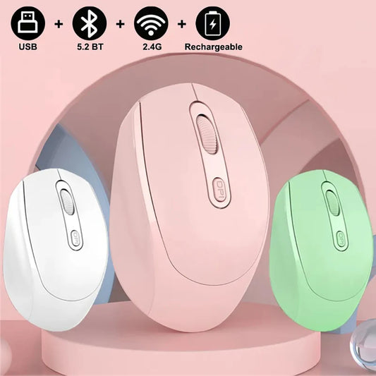 Bezprzewodowa myszka Bluetooth 5.2 – cicha i lekka, do biura, nauki i gier