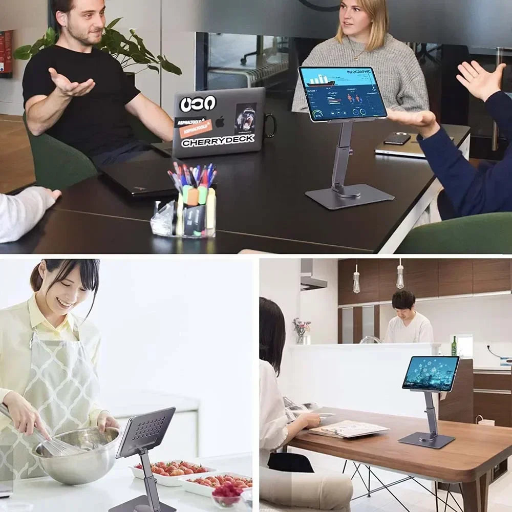 Aluminiowa podstawka pod tablet i laptop z regulacją wysokości i kąta obrotu 360°