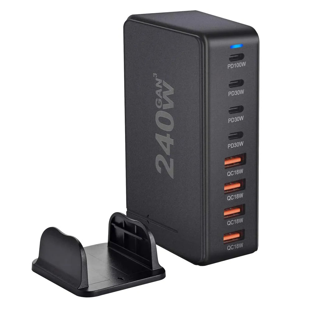 Wieloportowa ładowarka USB z szybkim ładowaniem i kompaktową konstrukcją