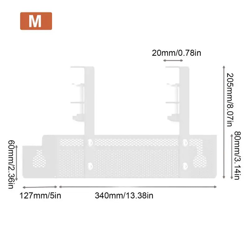 Organizer na kable pod biurko – metalowa półka siatkowa bez wiercenia