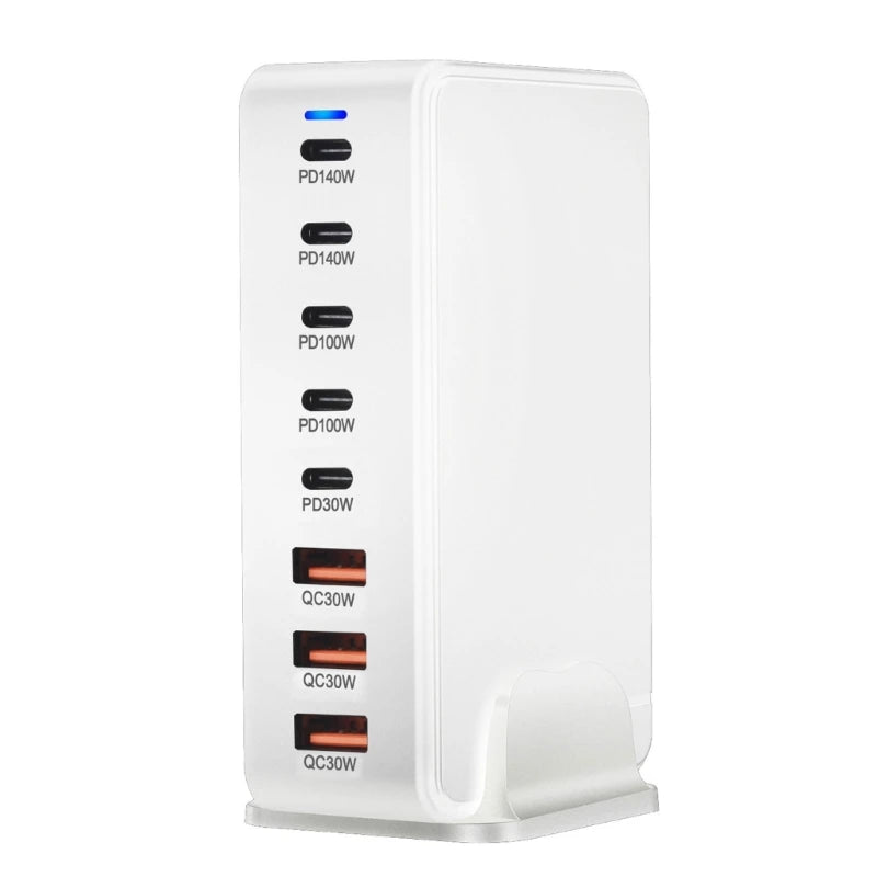 600W Stacja ładowania USB GaN do biura-Wieloportowa Stacja Zasilająca do Laptopów