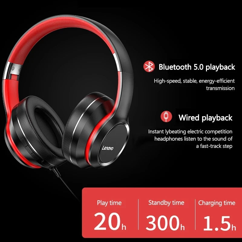 Bezprzewodowe słuchawki z mikrofonem, Bluetooth 5.0, składane, do rozmów i multimediów