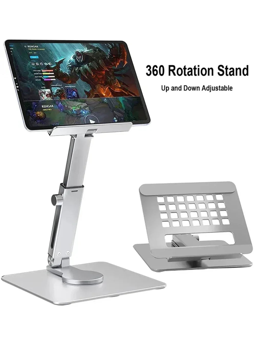 Aluminiowa podstawka pod tablet i laptop z regulacją wysokości i kąta obrotu 360°