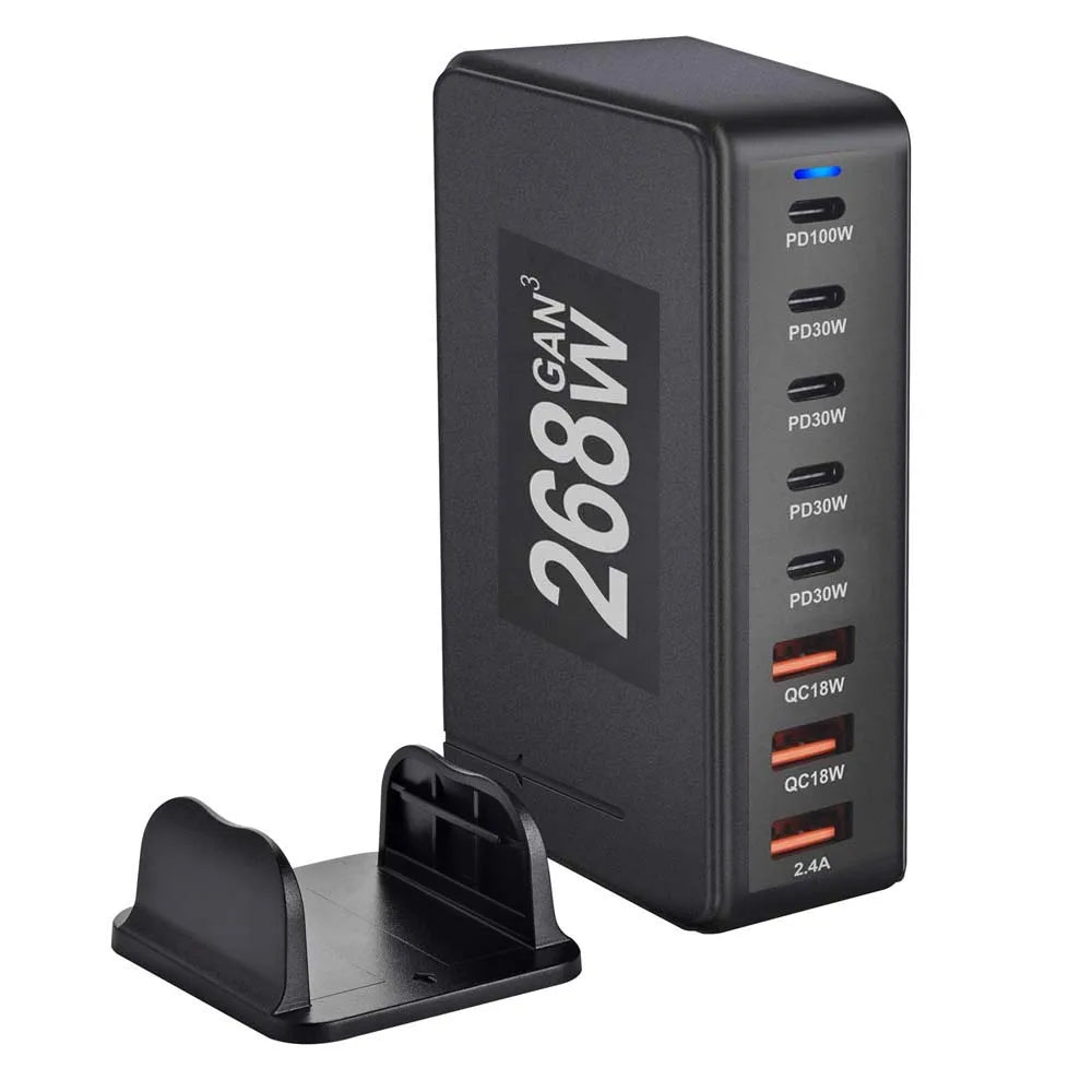 Wieloportowa ładowarka USB z szybkim ładowaniem i kompaktową konstrukcją