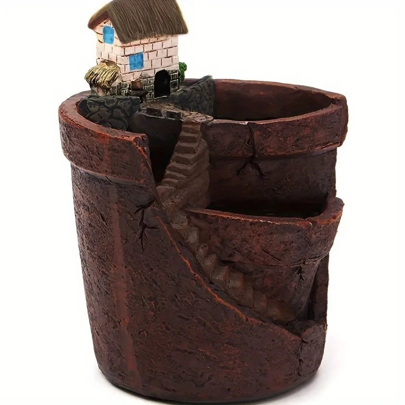 Mini doniczka domek z żywicy-kreatywna ozdoba do kwiatów i sukulentów