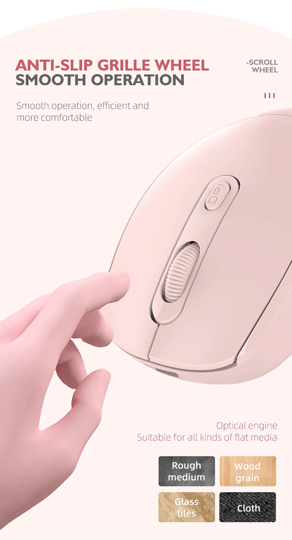 Bezprzewodowa myszka Bluetooth 5.2 – cicha i lekka, do biura, nauki i gier