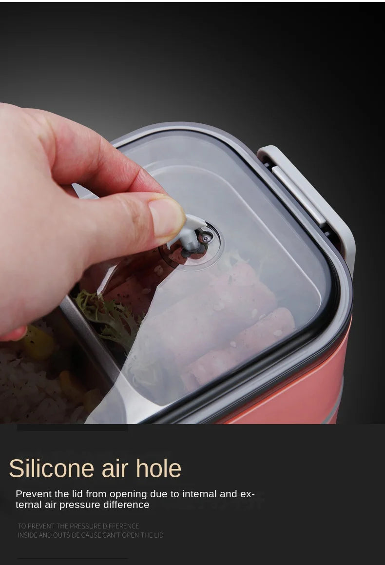 Lunch box 2w1 z Torbą Termiczną-Pojemnik na Lunch z 304 Stali Nerdzewnej