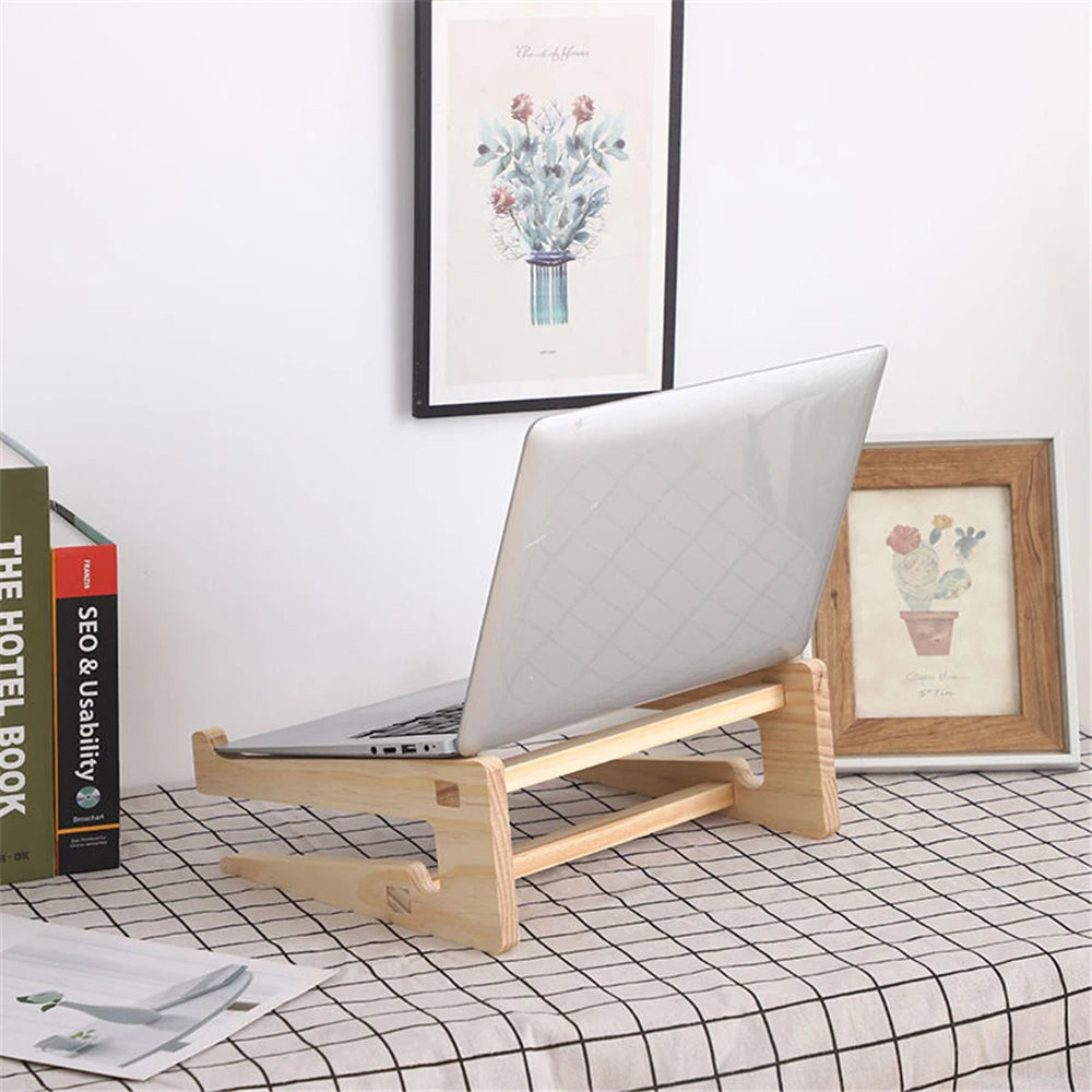 Drewniany Stojak Pod Laptopa 11-17 Organizer Biurkowy-Wood Laptop Stand