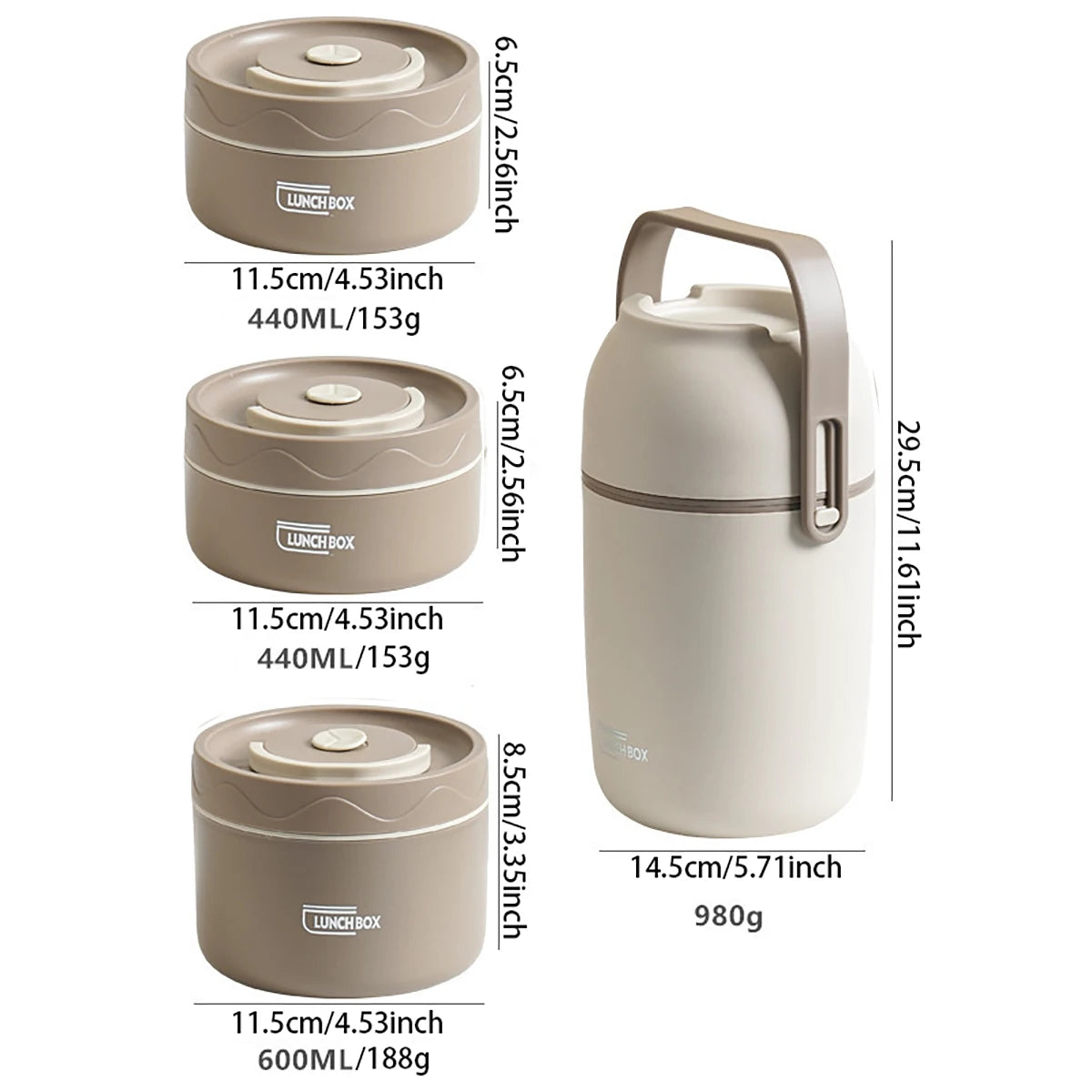 Lunchbox Stalowy z Torbą Termiczną – Dwuwarstwowy, Hermetyczny Pojemnik na Jedzenie