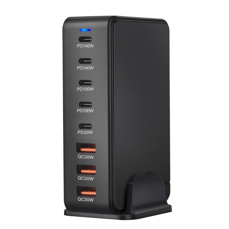 600W Stacja ładowania USB GaN do biura-Wieloportowa Stacja Zasilająca do Laptopów