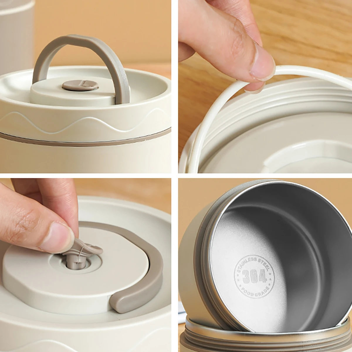 Lunchbox Stalowy z Torbą Termiczną – Dwuwarstwowy, Hermetyczny Pojemnik na Jedzenie