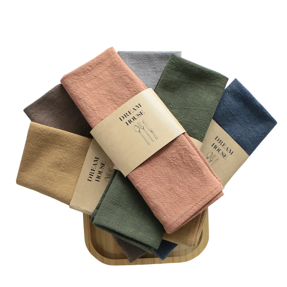 Lniane serwetki i podkładki stołowe do kuchni i jadalni, wielokrotnego użytku