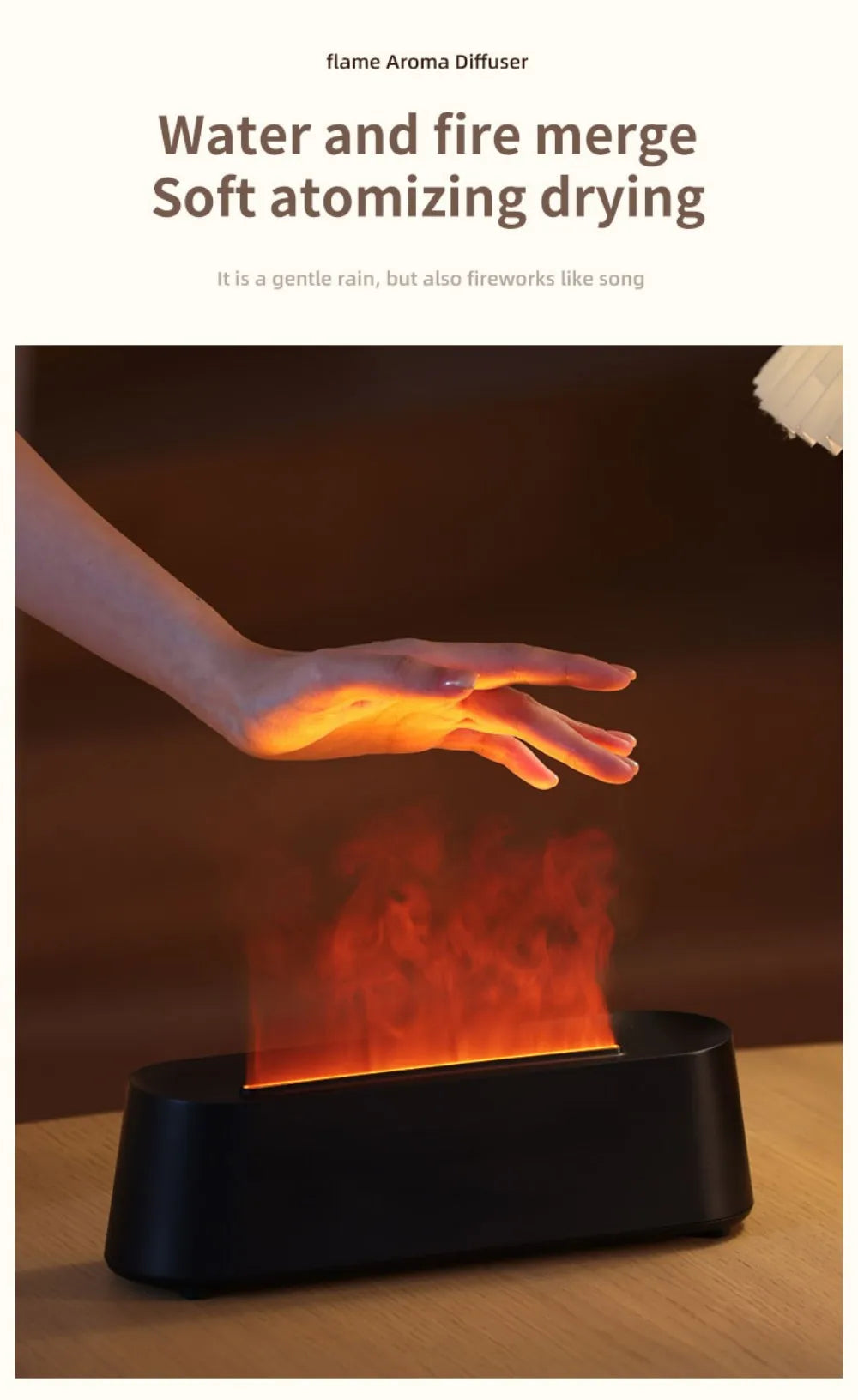 Nawilżacz Powietrza z Efektem Płomienia i Funkcją Dyfuzora LED