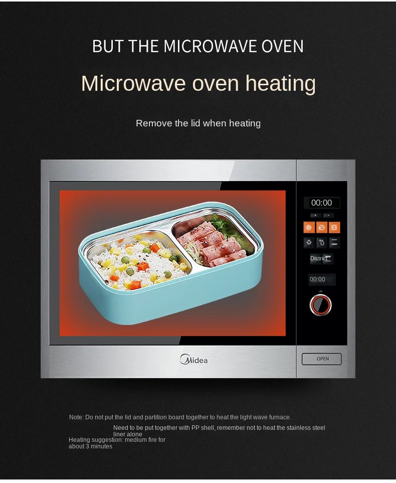 Lunch box 2w1 z Torbą Termiczną-Pojemnik na Lunch z 304 Stali Nerdzewnej