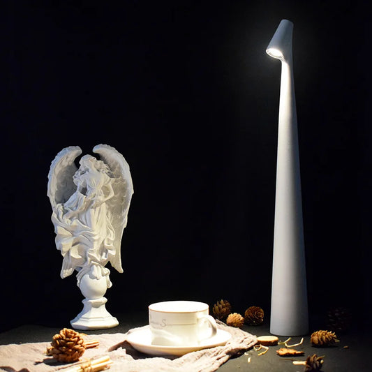 Minimalistyczna lampka stołowa LED, bezprzewodowa, ładowana USB