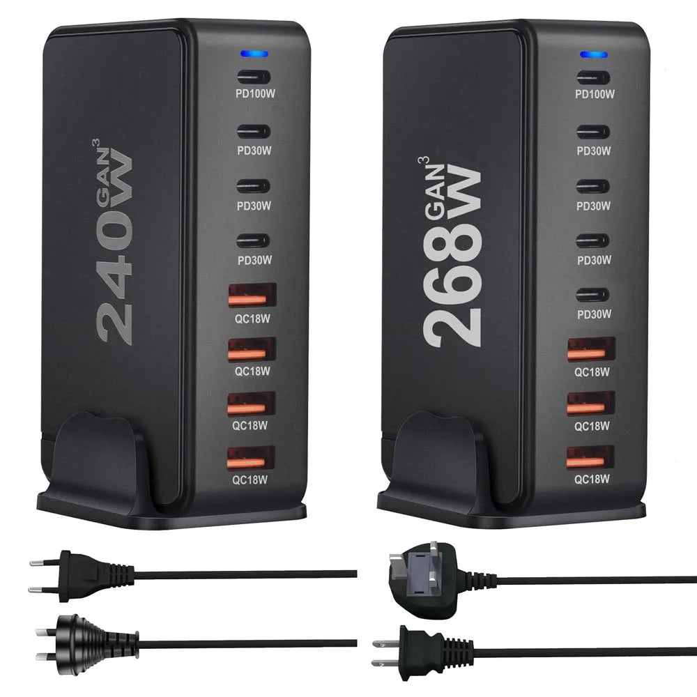 Wieloportowa ładowarka USB z szybkim ładowaniem i kompaktową konstrukcją