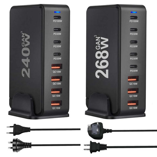 Wieloportowa ładowarka USB z szybkim ładowaniem i kompaktową konstrukcją
