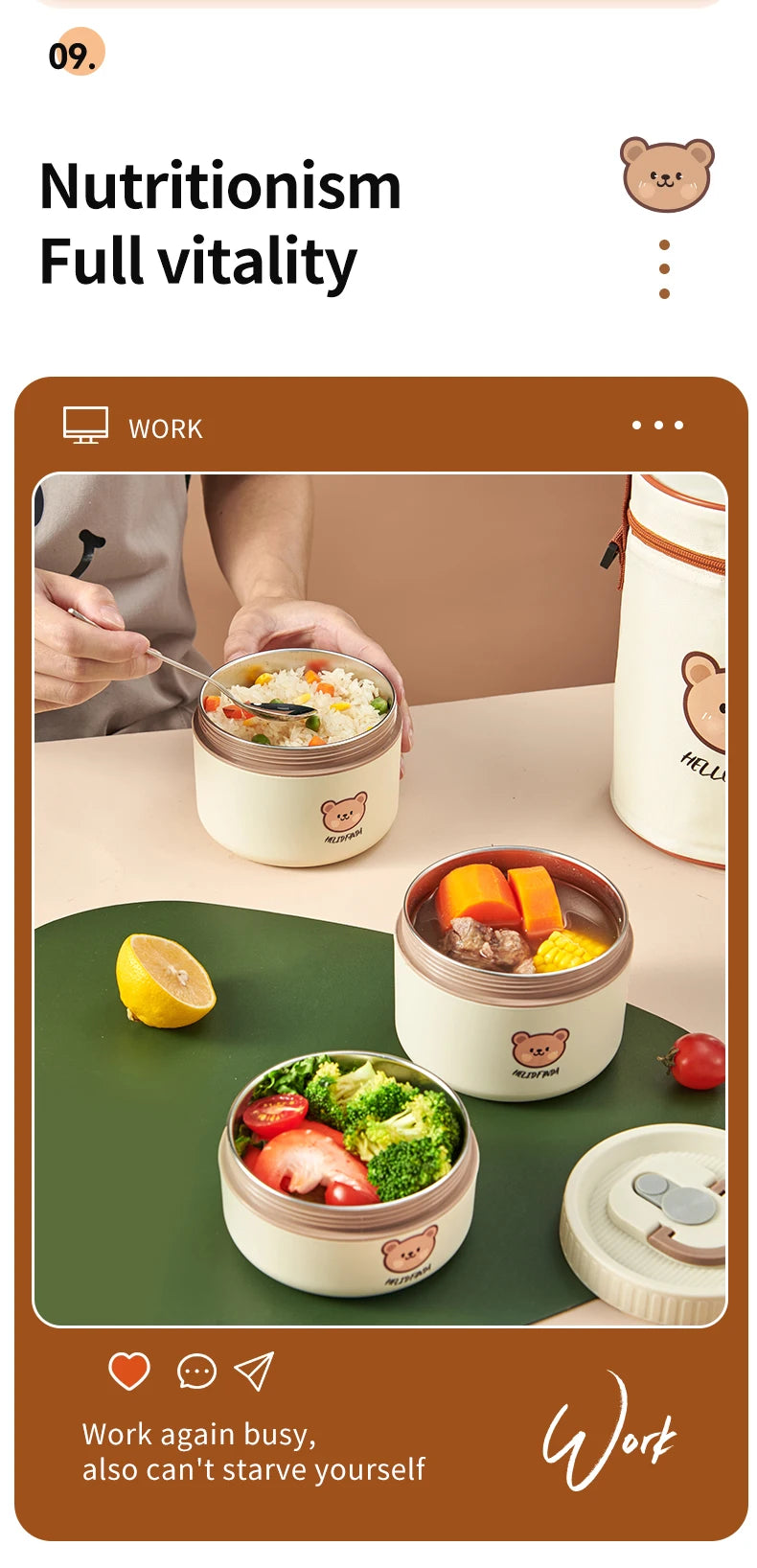 Lunchbox termiczny. Stal nierdzewna różne pojemności szczelny pojemnik na ciepłe posiłki