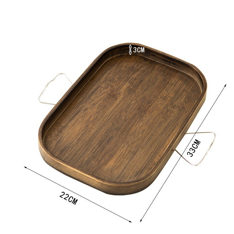 Okrągła Taca Bambusowa na Podłokietnik – Taca na Herbatę i Przekąski