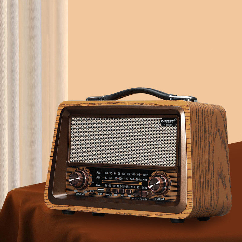 Retro Głośnik Bluetooth w Drewnianej Obudowie z Radiem FM i AM