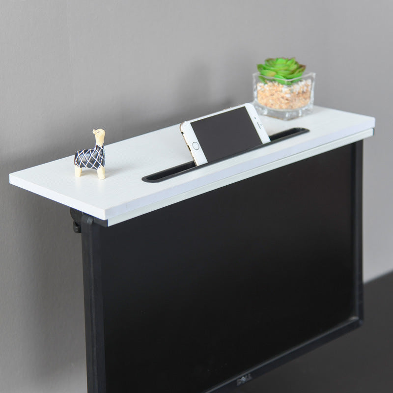 Organizer na Biurko – Metalowa Półka na Akcesoria z Drewnianym Blatem